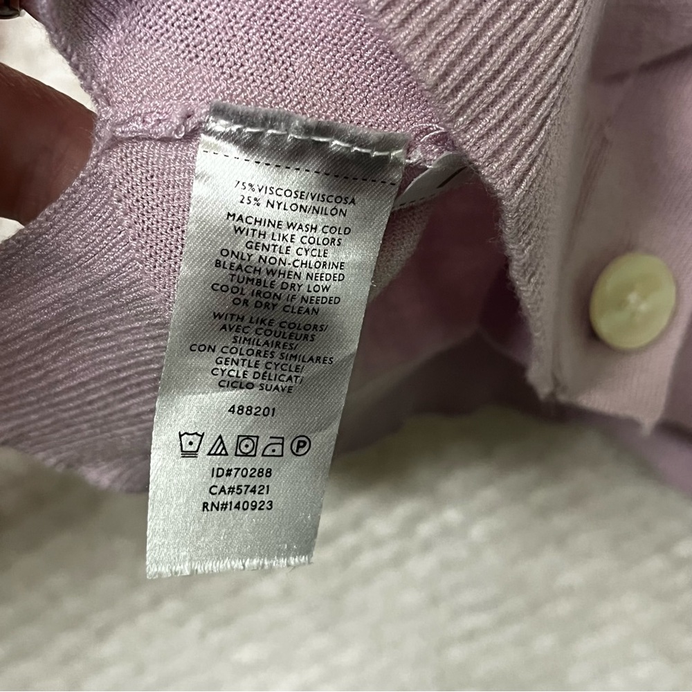 LOFT Womens Button-Up Cardigan Light Purple Office Attire Business Casual Medium - Picture 8 of 8